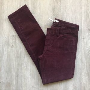 Women’s Banana Republic Burgundy Wine Colored Skinny Corduroy Pants 26S